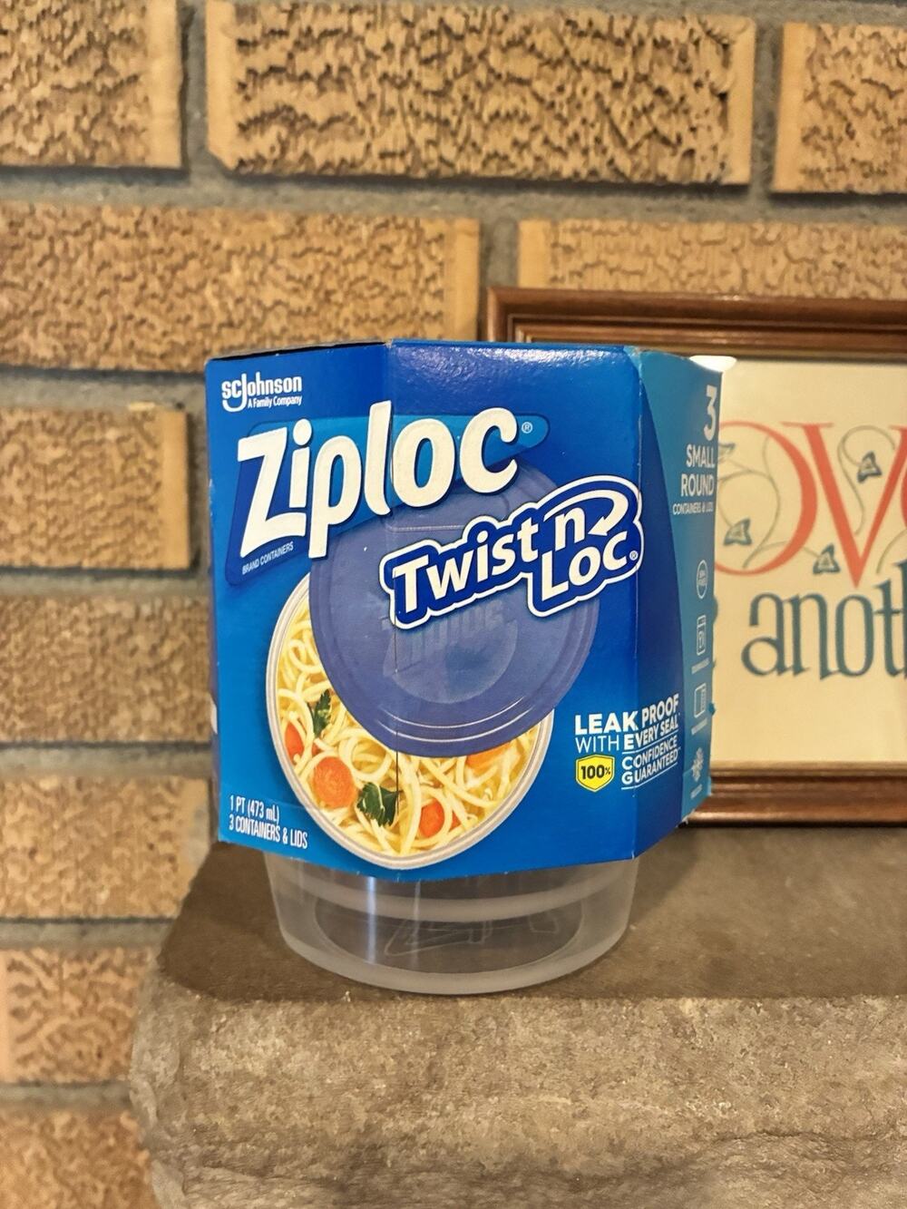 New 3 Pack Round Ziploc Twist n Loc Plastic Containers Lids 16oz Lock HTF